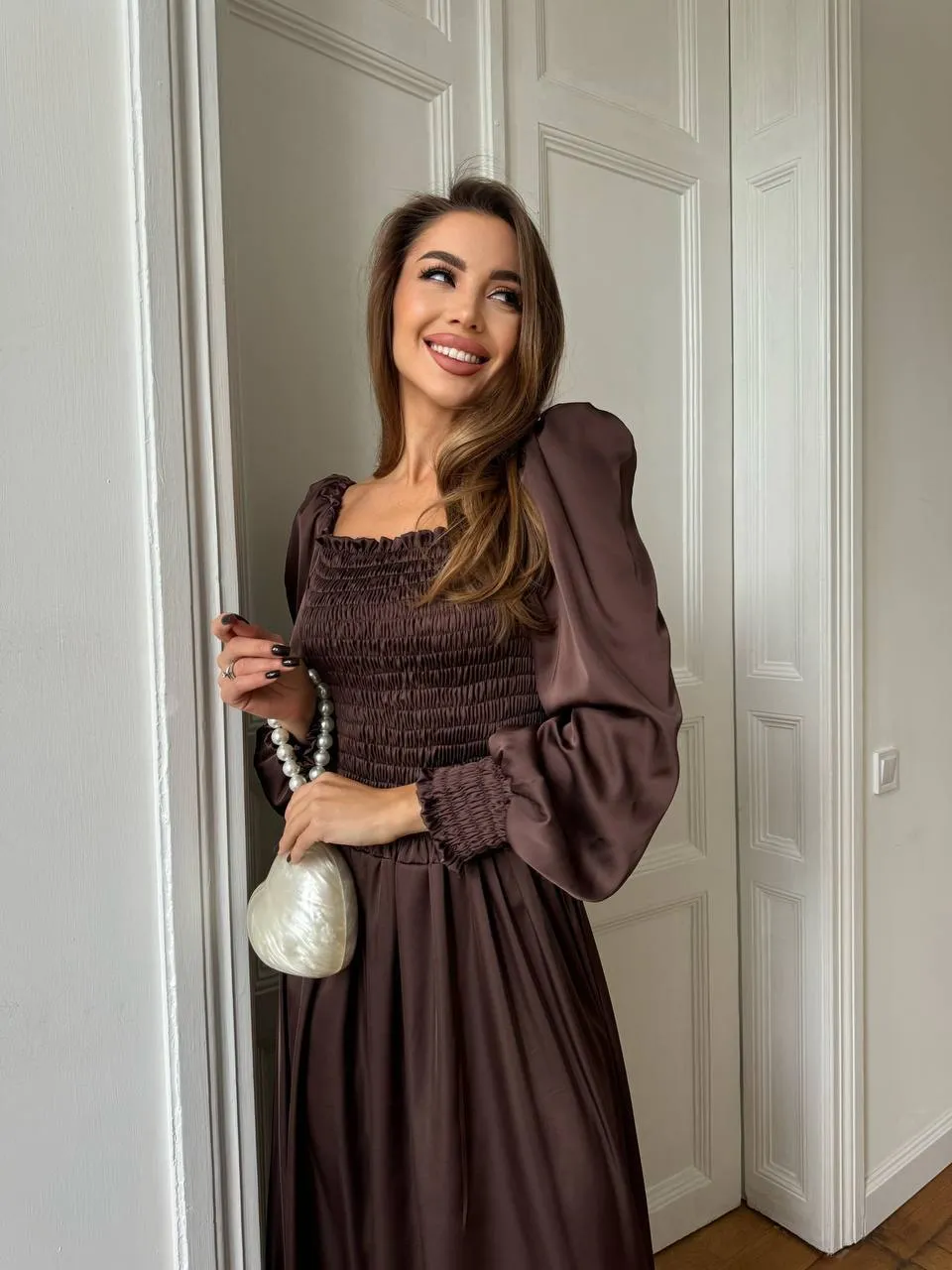 Brown maxi dress “Celeste”