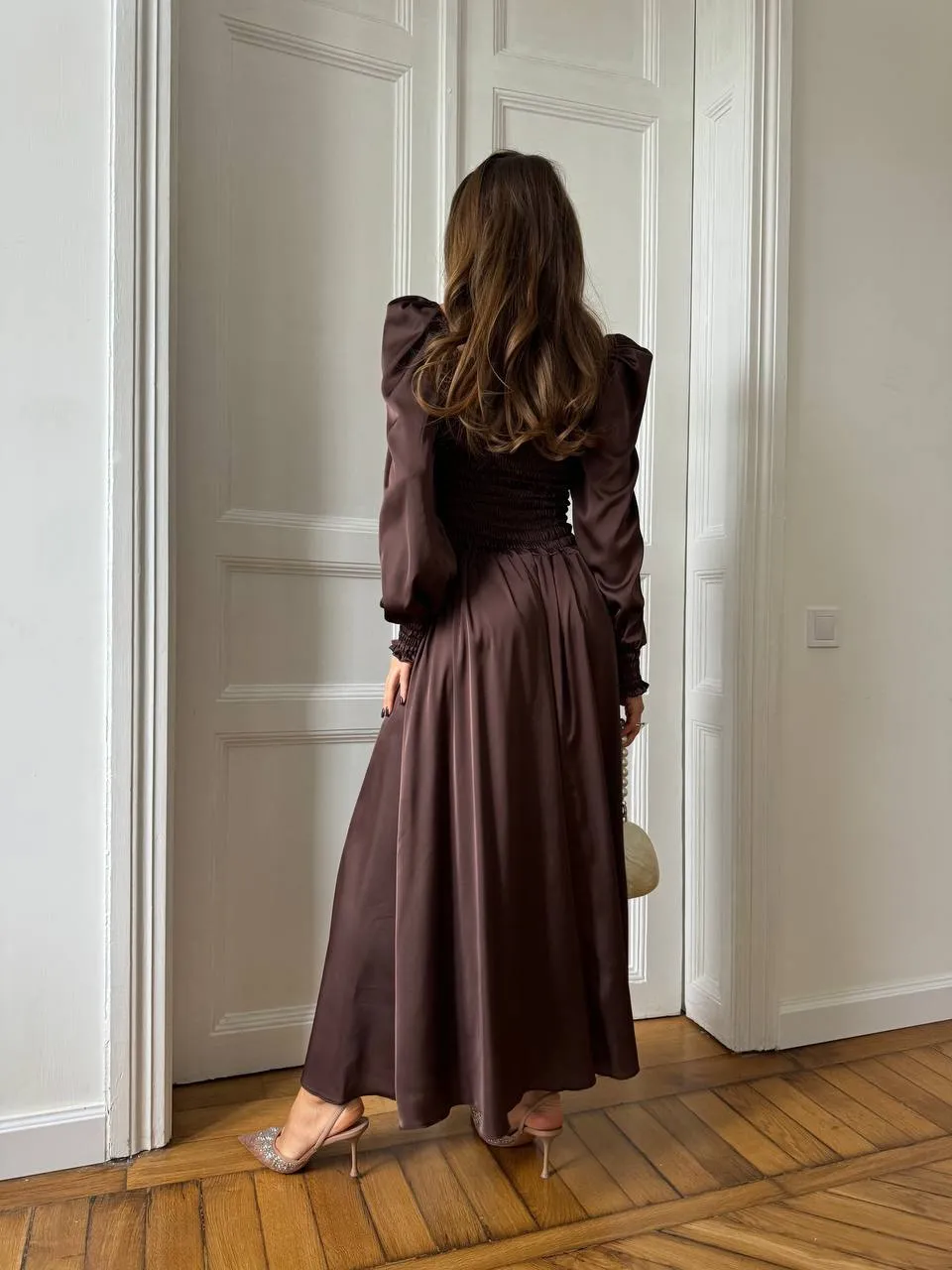 Brown maxi dress “Celeste”