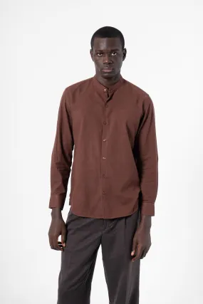 Brown Solid Print Full Sleeve Shirt