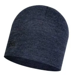 Buff Merino Midweight Beanie  Melange Night Blue