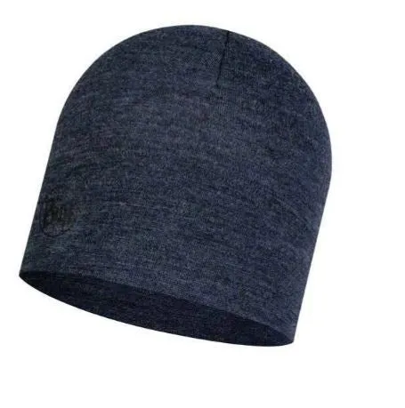 Buff Merino Midweight Beanie  Melange Night Blue