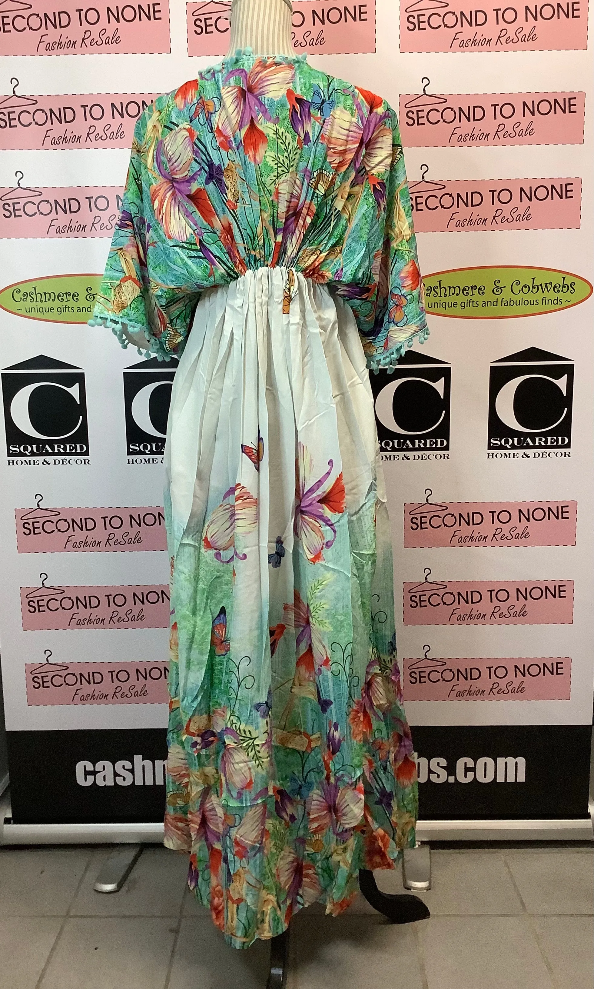Butterfly & Floral Maxi Dress