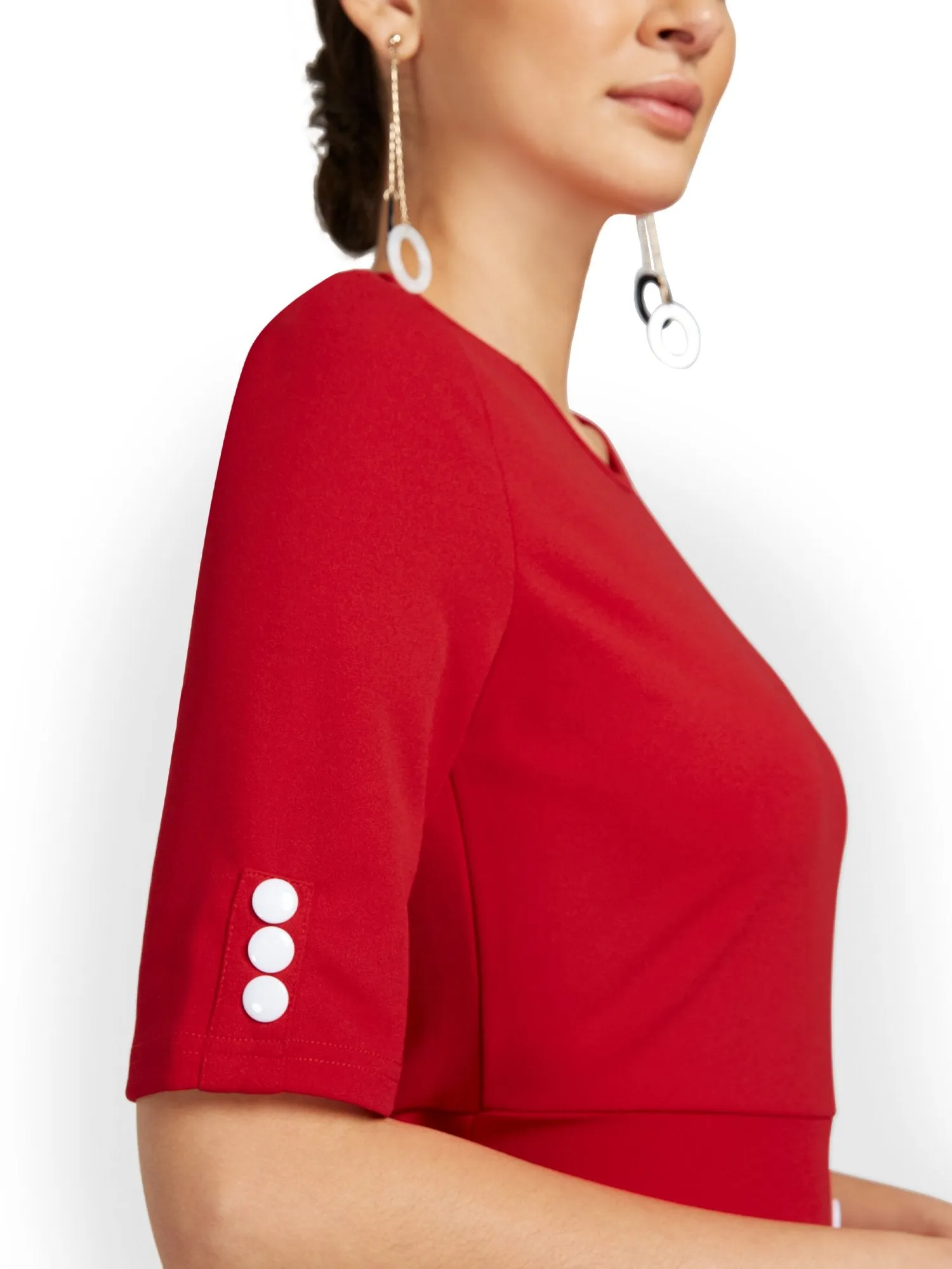 Button-Detail Knit Maxi Top