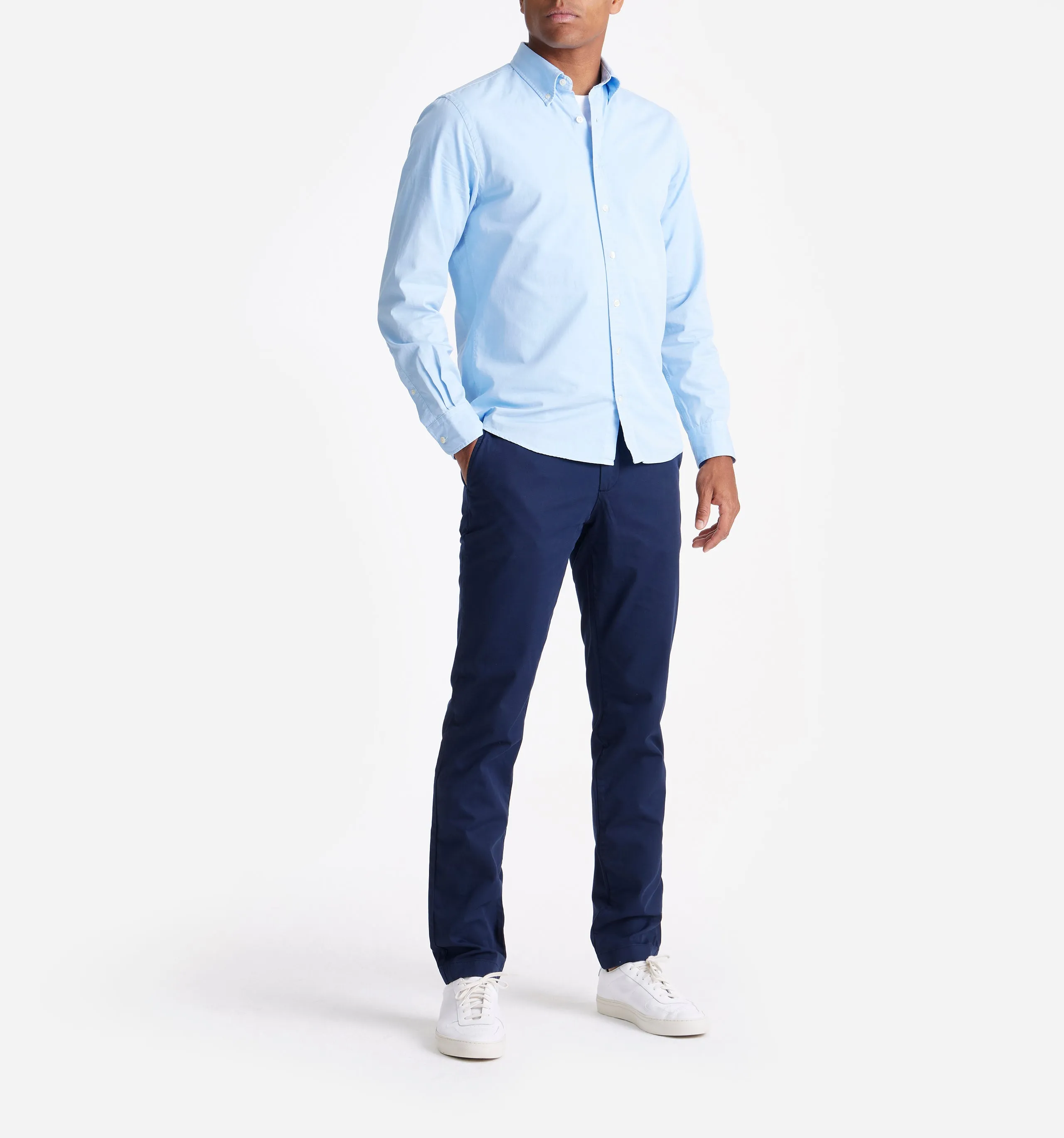 Button Down Garment Dyed Shirt Cerulean