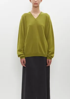 Cashmere Isaora Sweater — Mustard Green