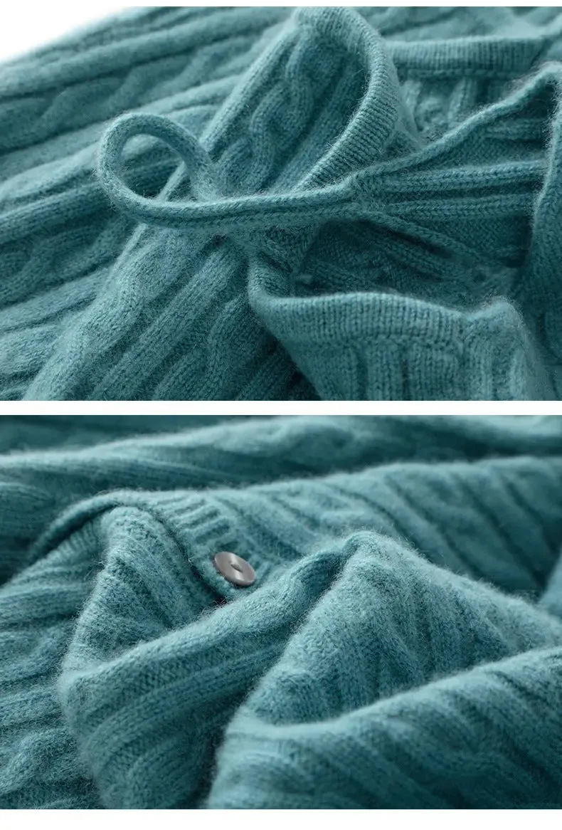 Cashmere Knitted Cardigan Dress Two-piece