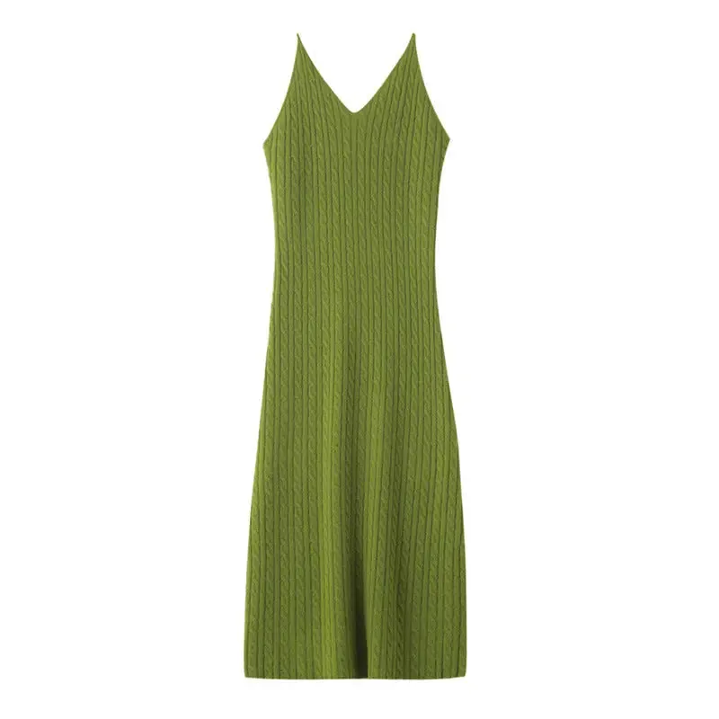 Cashmere Knitted Cardigan Dress Two-piece