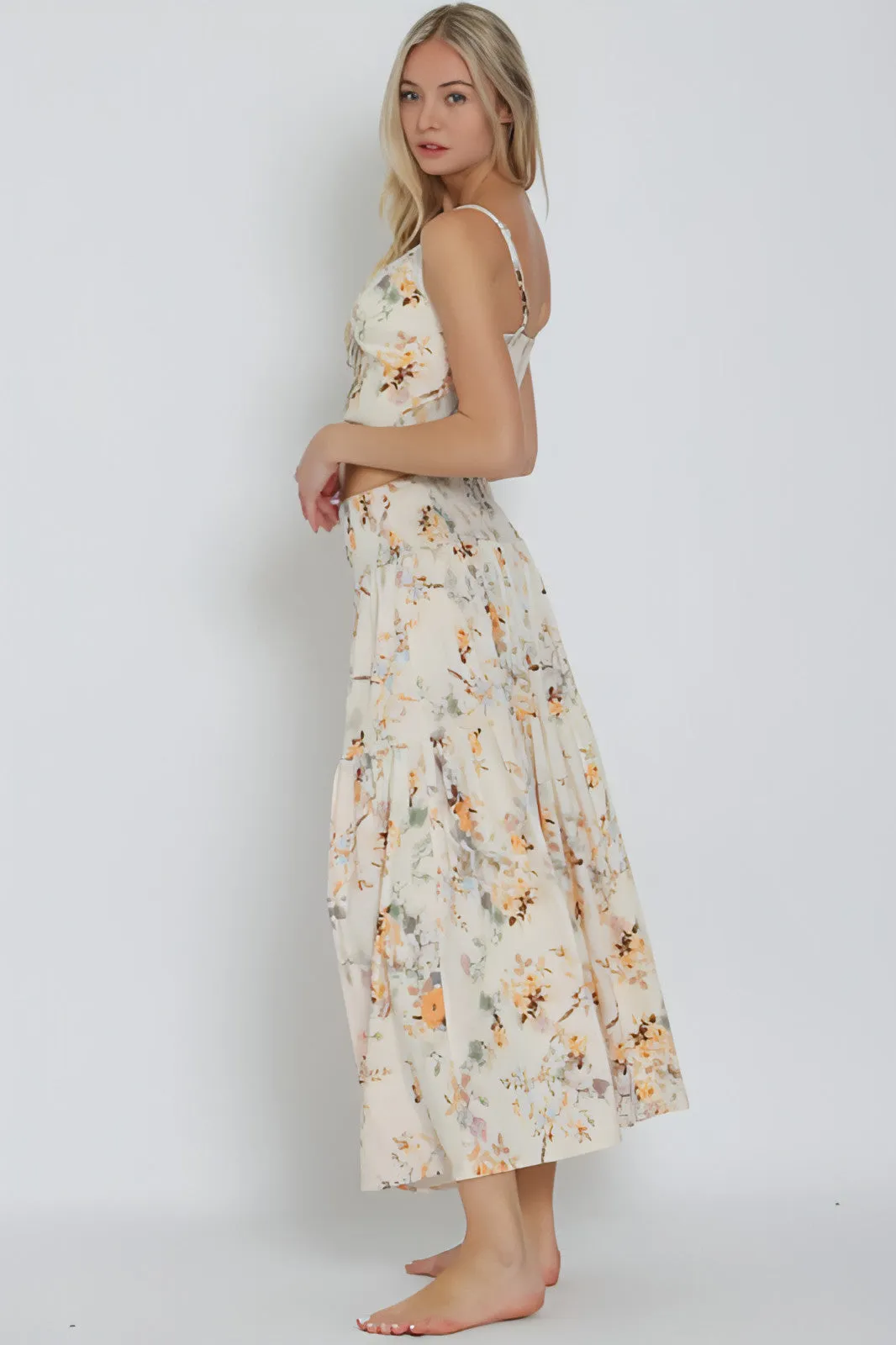 Champagne Supernova Maxi Skirt & Top Matching Set