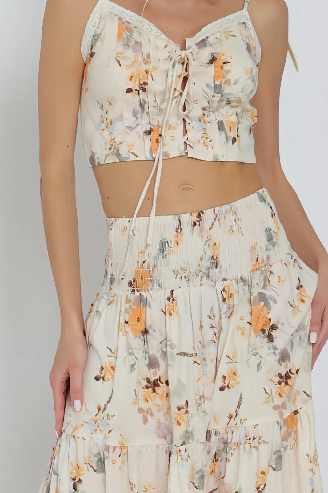 Champagne Supernova Maxi Skirt & Top Matching Set
