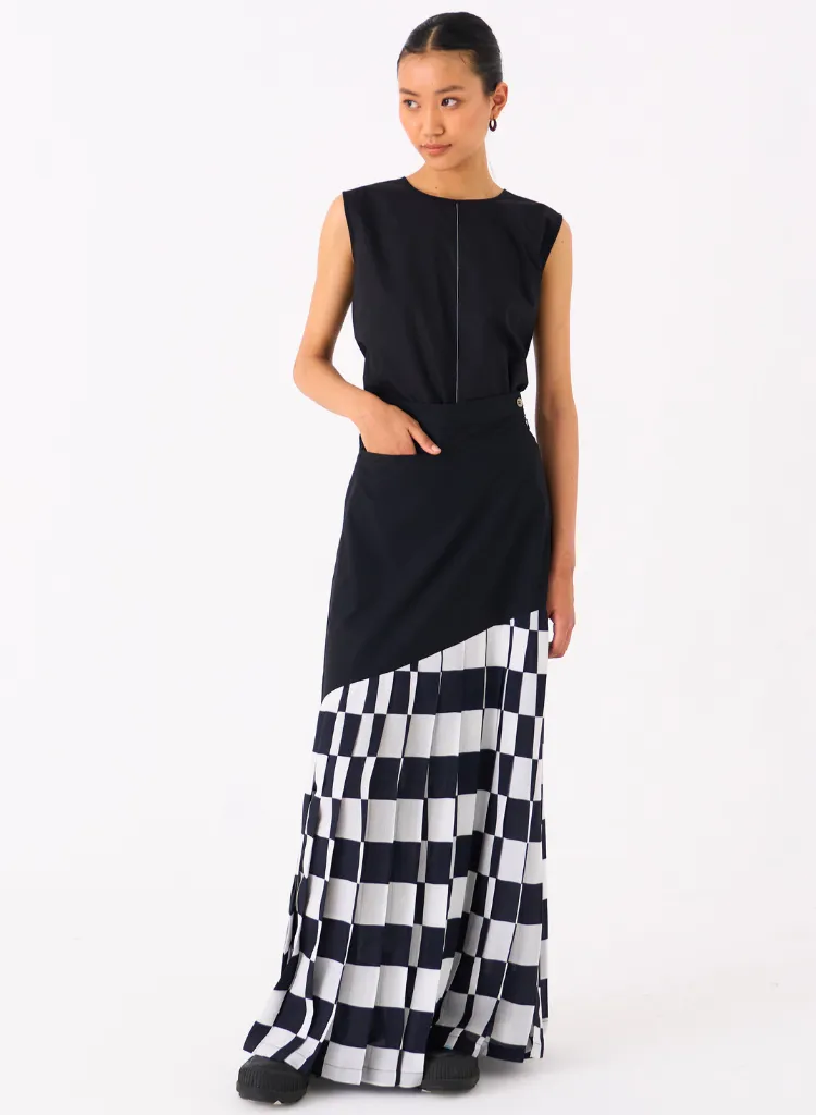 Checkered Skirt Set