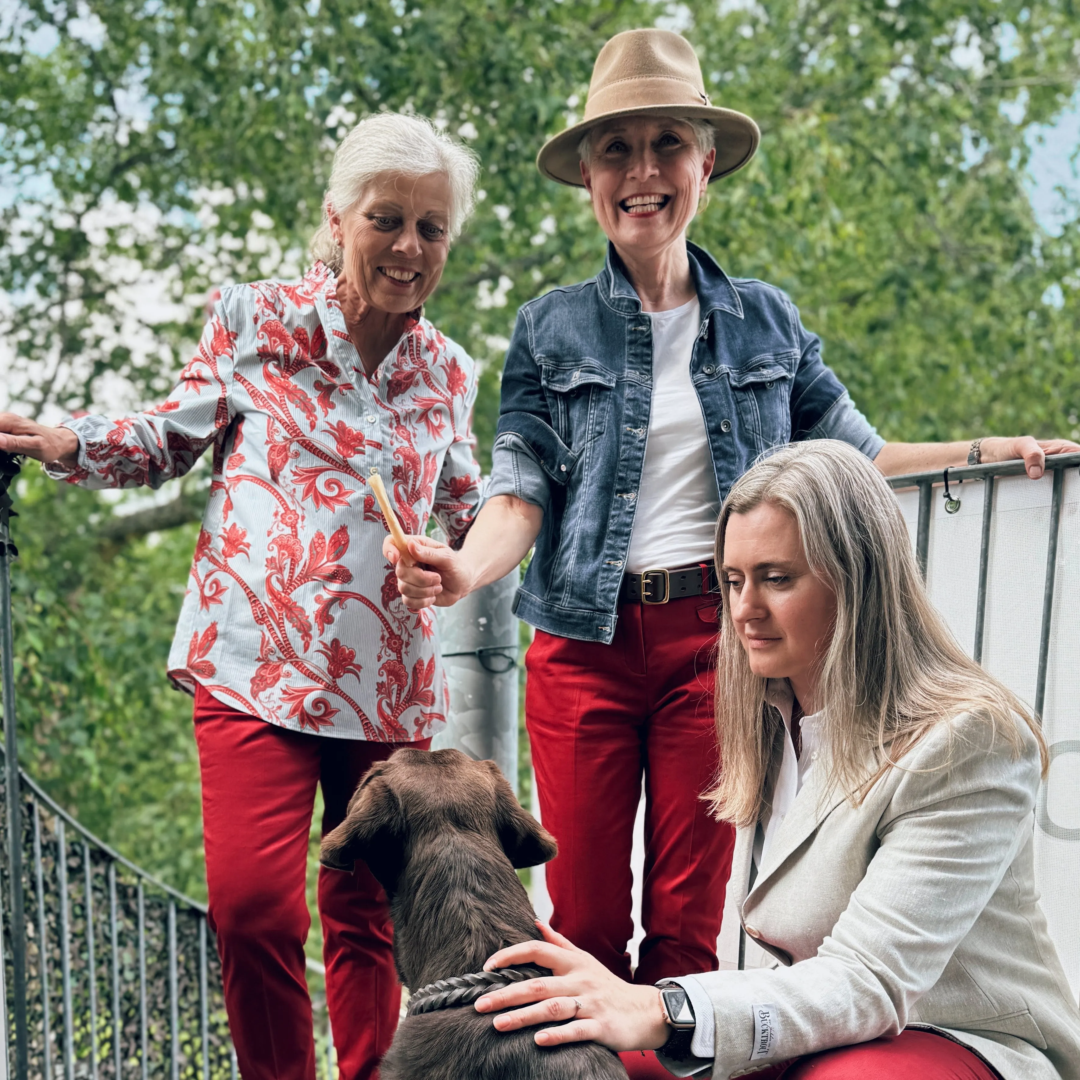 Chinos med opslag, dame, rød