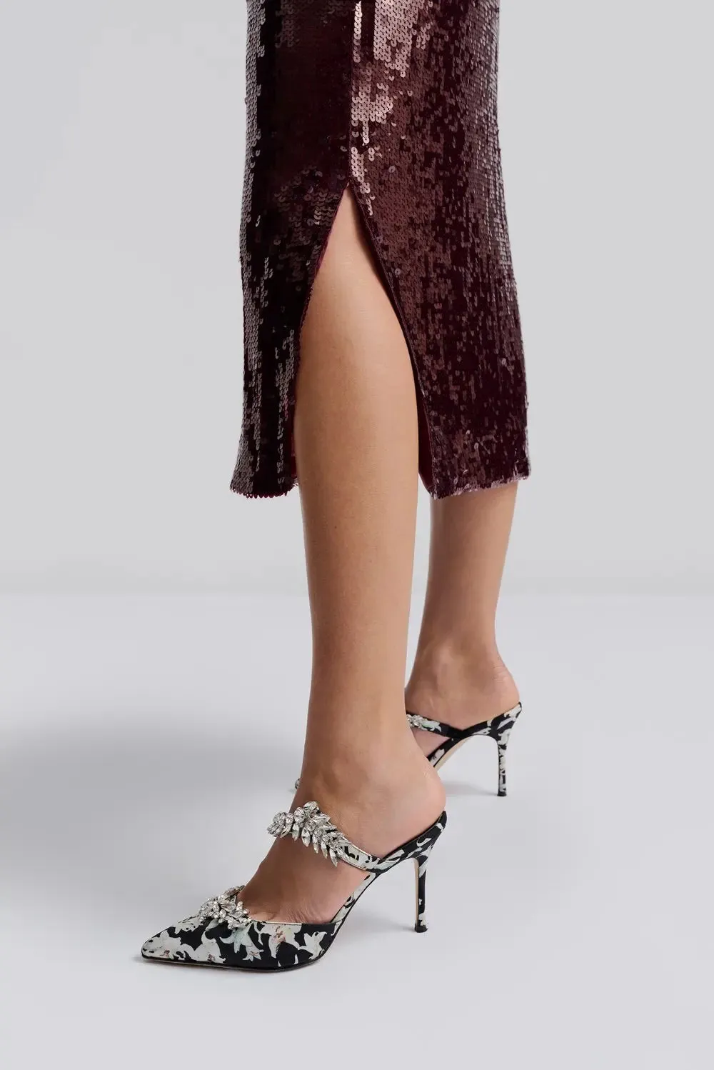 Clarisse Sequin Skirt Deep Red