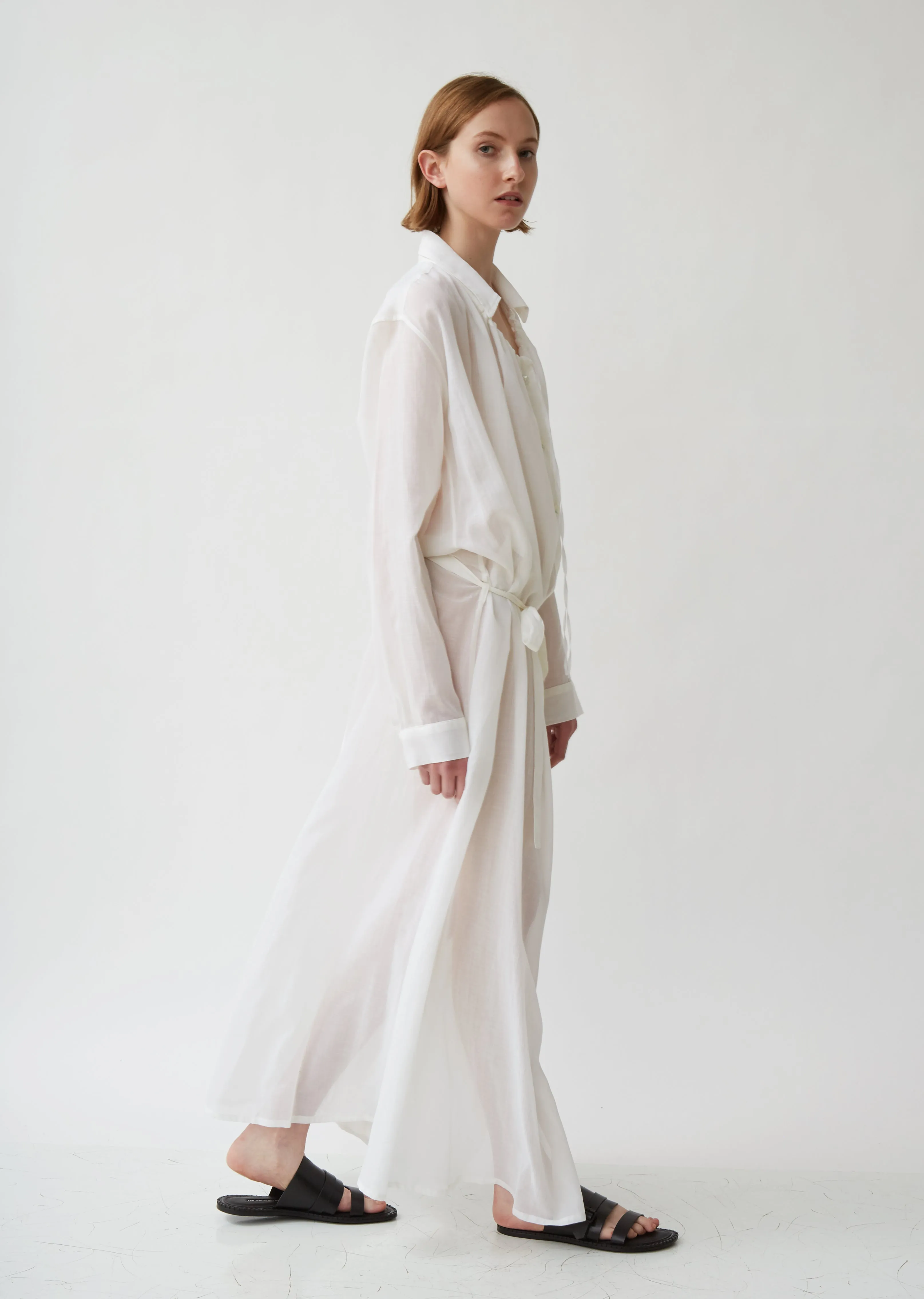 Cotton & Cashmere Maxi Shirt Dress