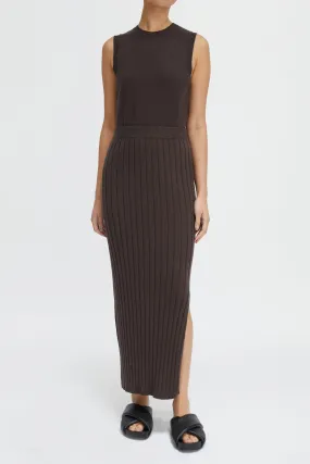 Cotton Cashmere Ribbed Skirt