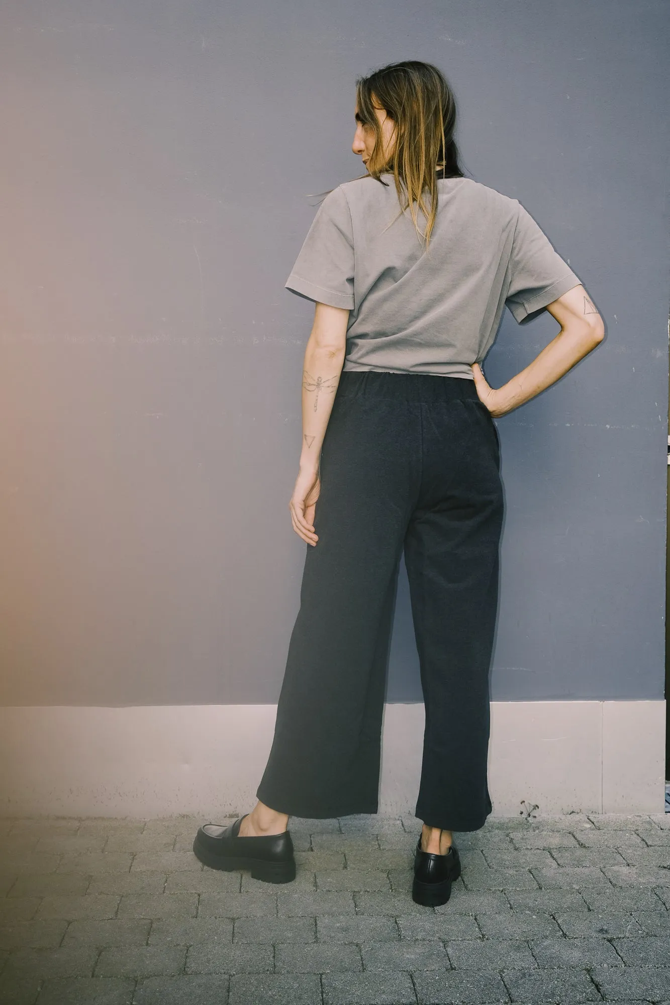 cotton jogger - madara - black marl