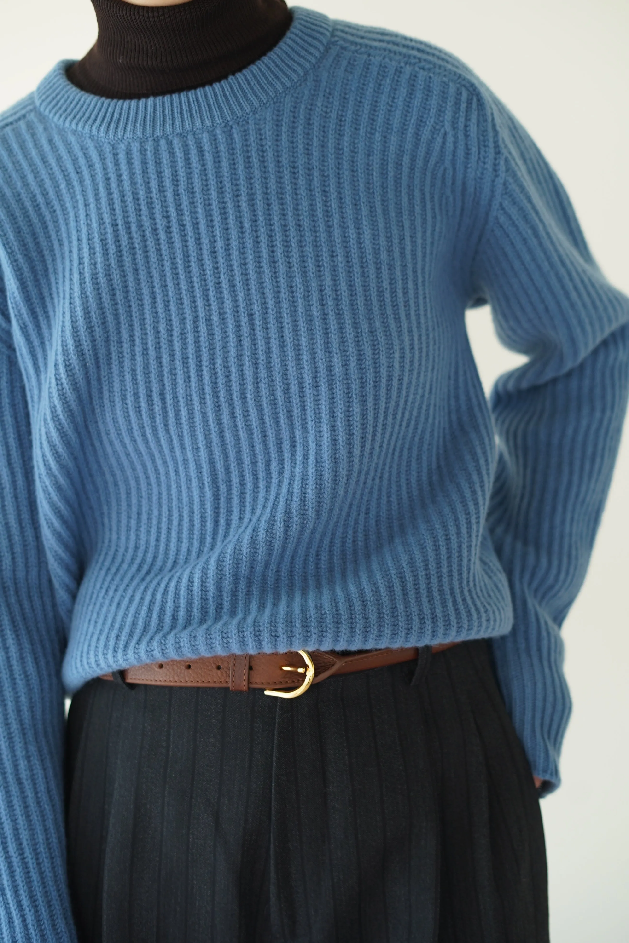 CRISTASEYA<br>CASHMERE & WOOL MAXI RIBBED RAGLAN SWEATER