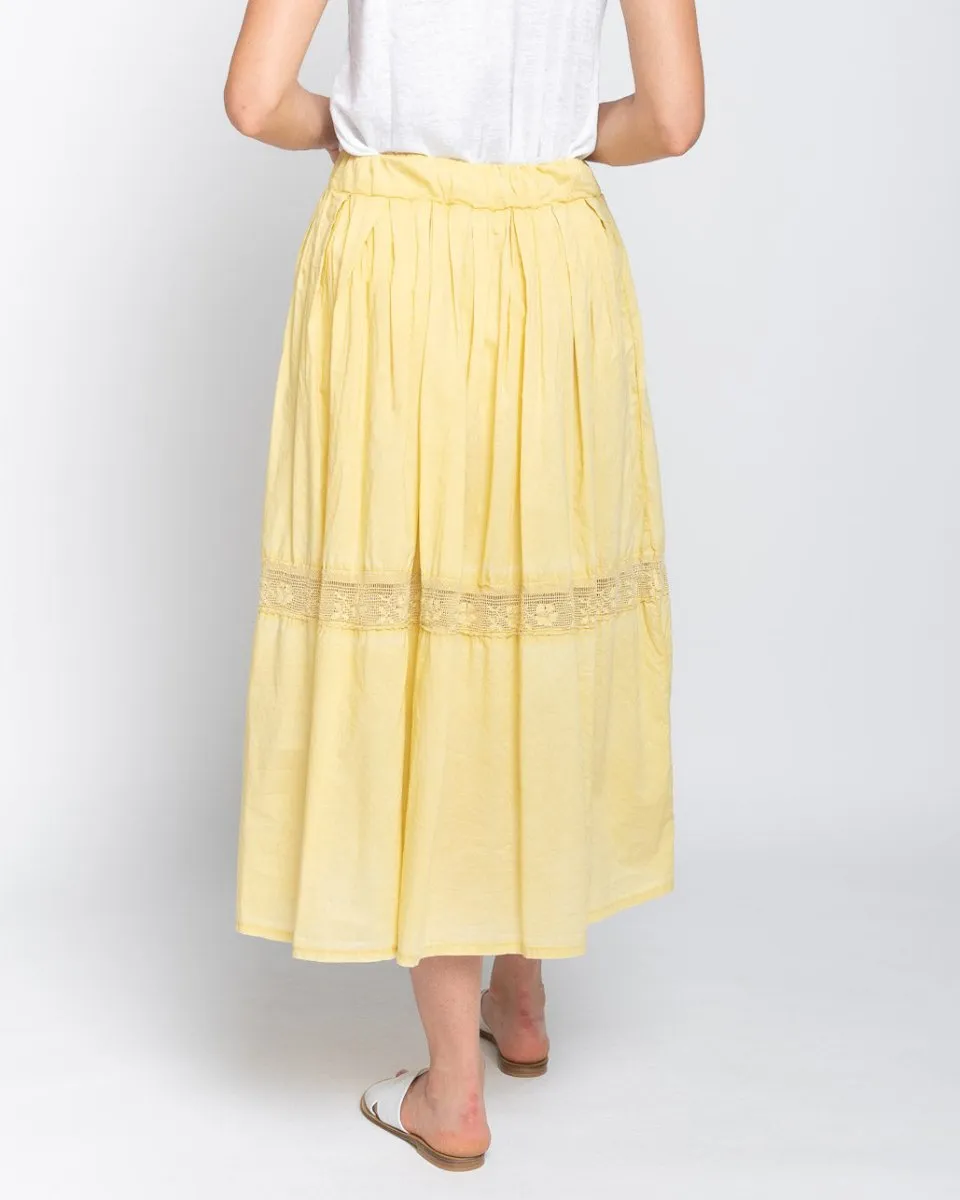 Crochet Striped Drawstring Maxi Skirt