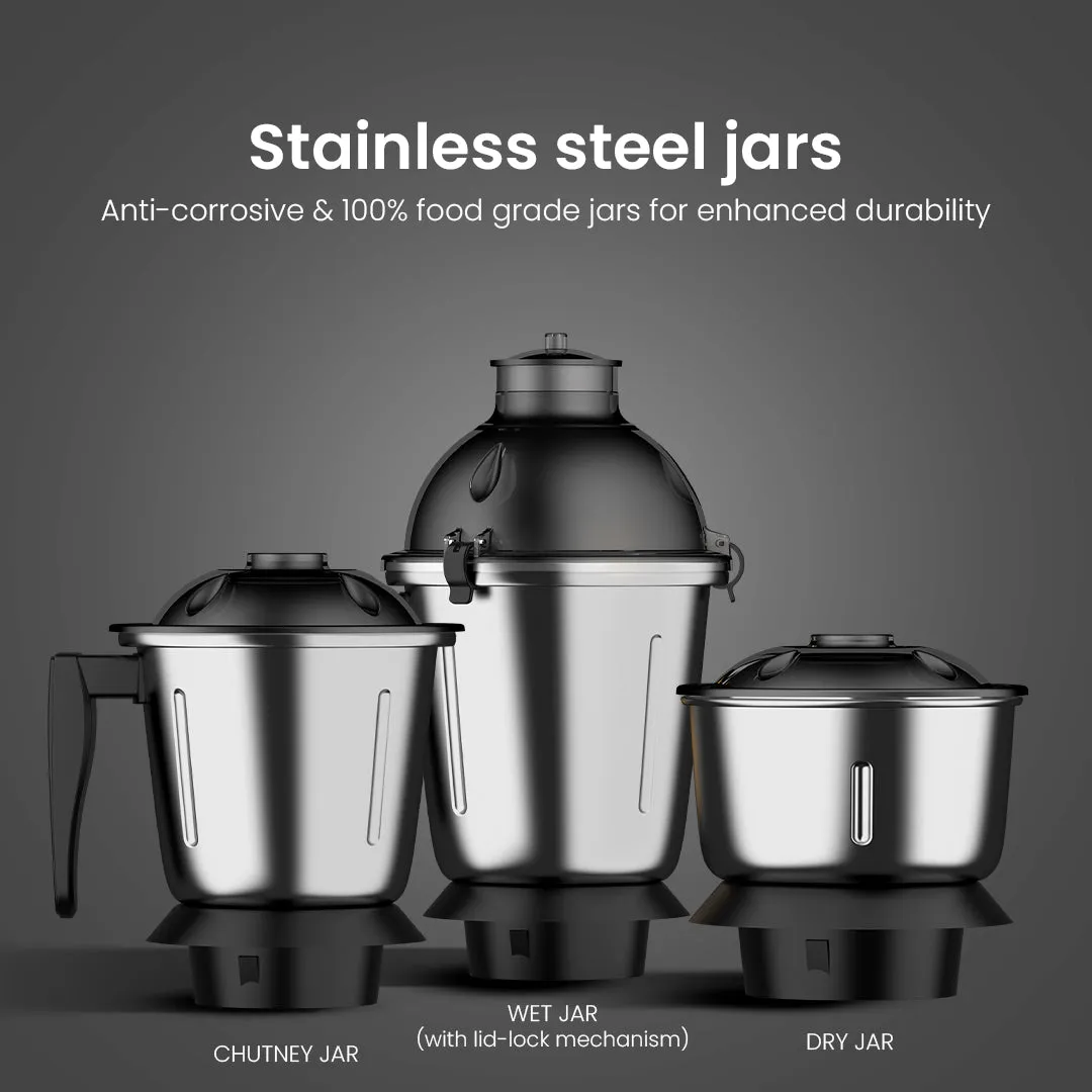 Crompton Duro Royal 750W, Mixer Grinder, 3 Stainless Steel Jars