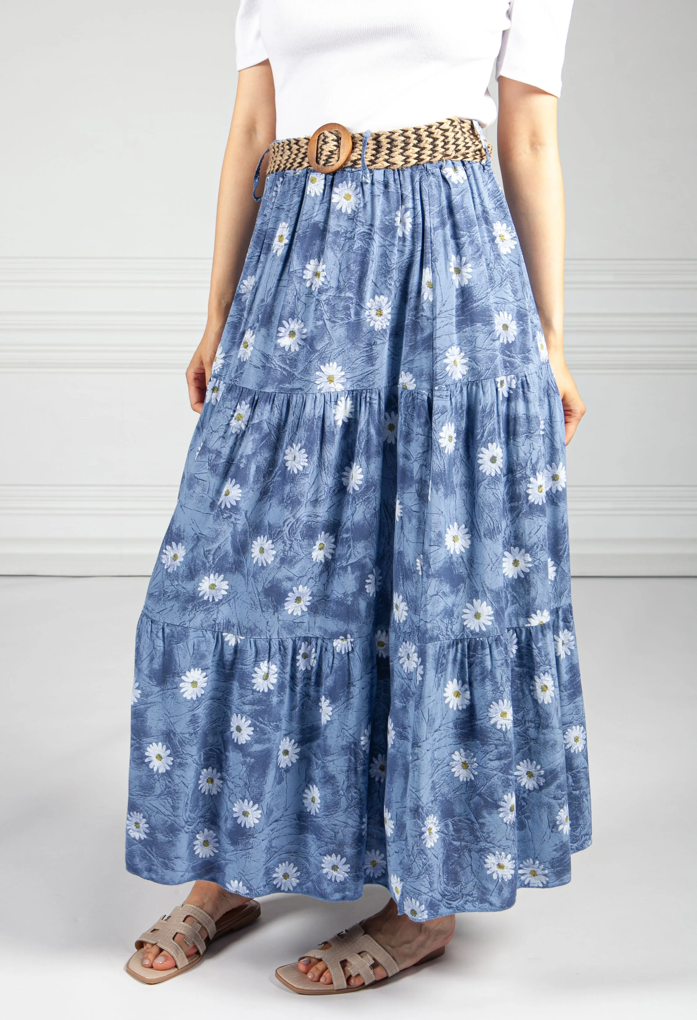 Daisy Maxi Skirt in Blue