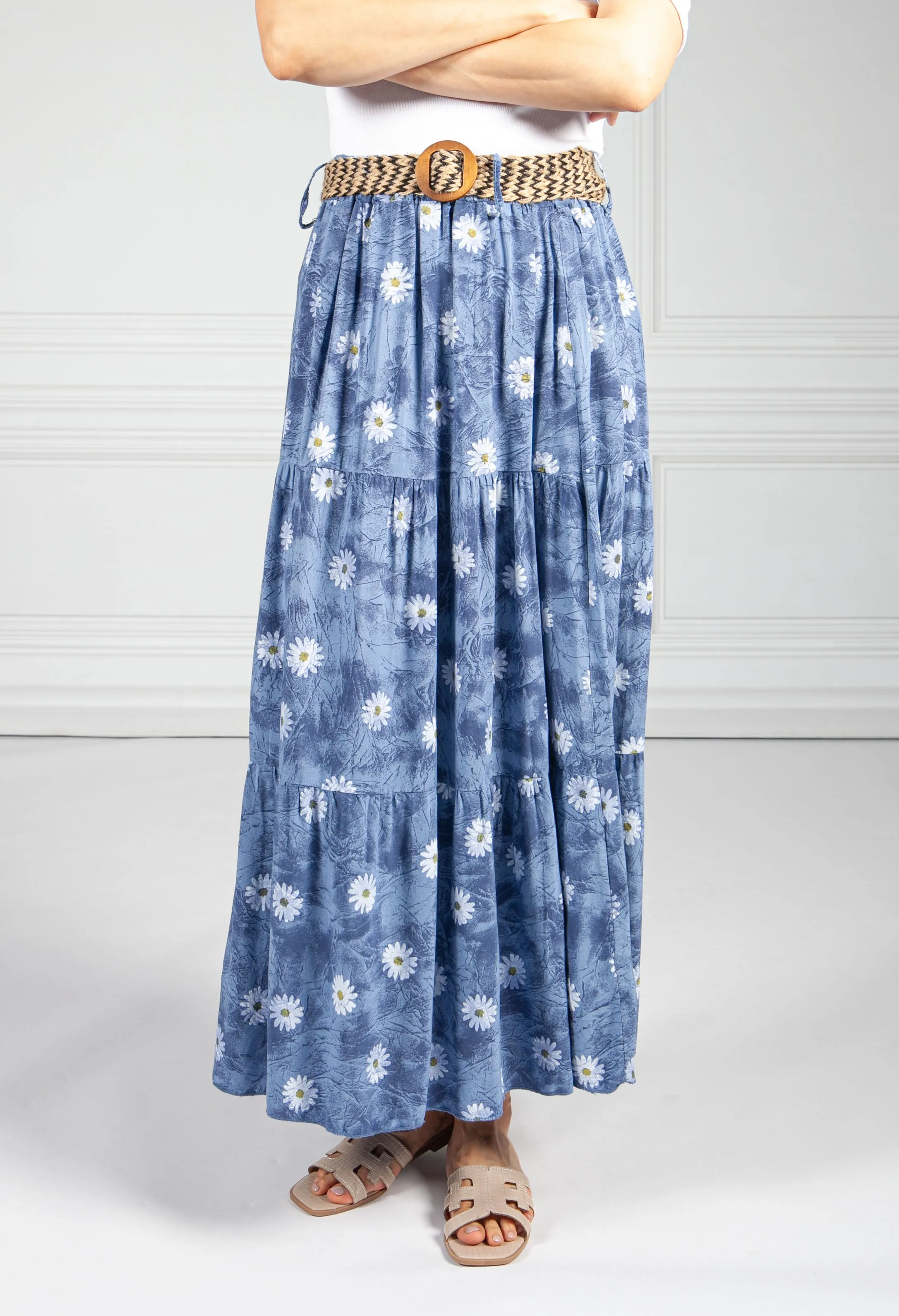 Daisy Maxi Skirt in Blue