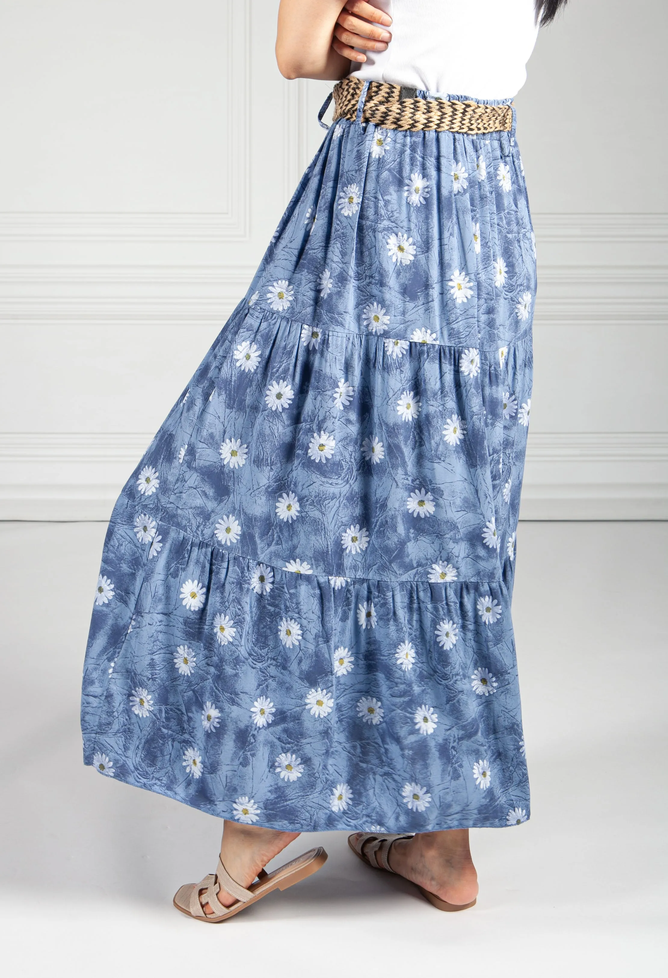Daisy Maxi Skirt in Blue