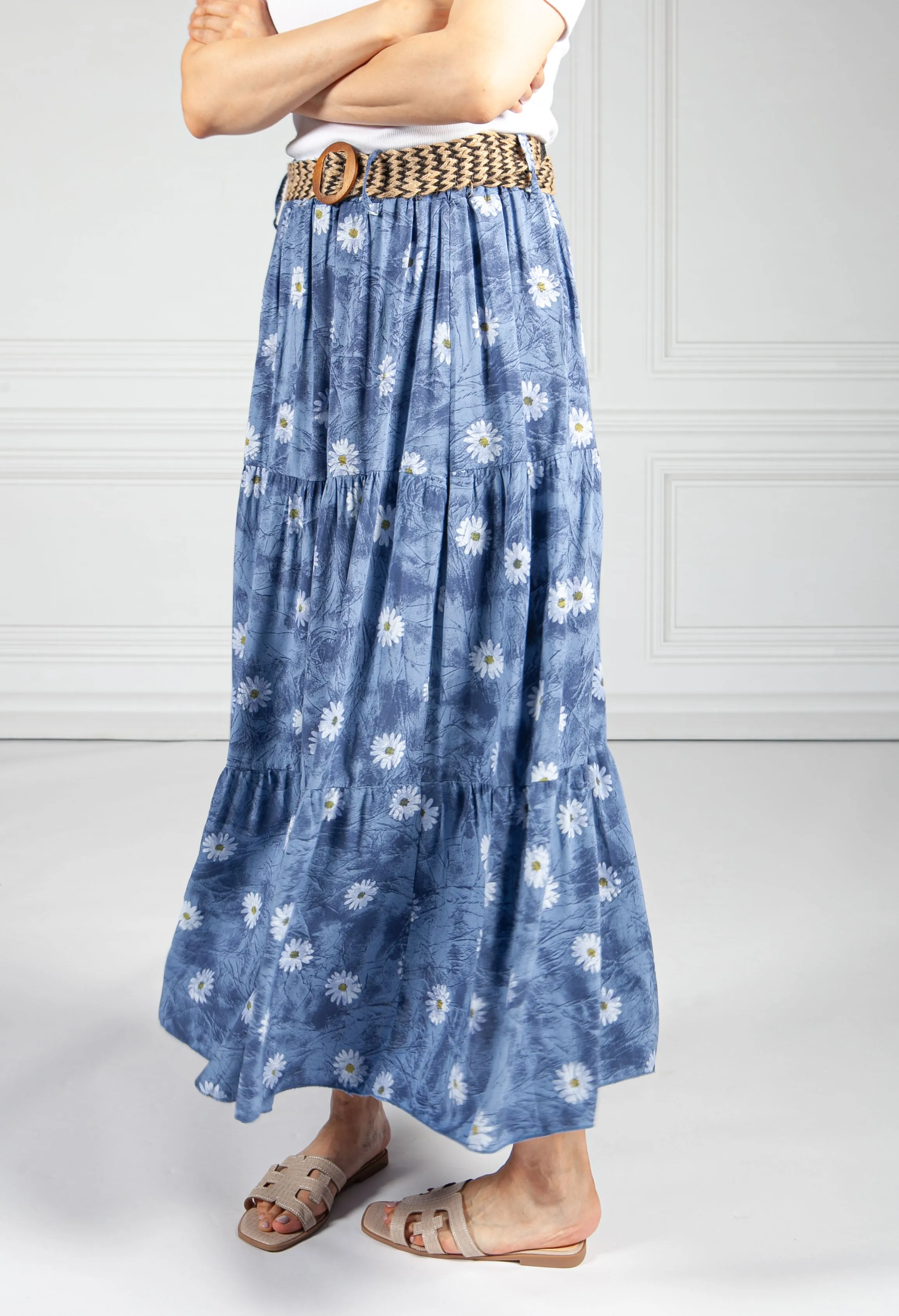 Daisy Maxi Skirt in Blue