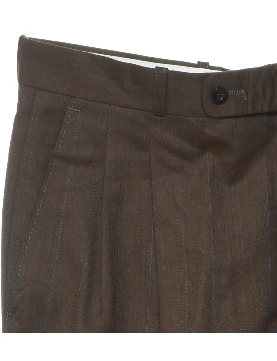Dark Brown Tapered Trousers - W34 L32