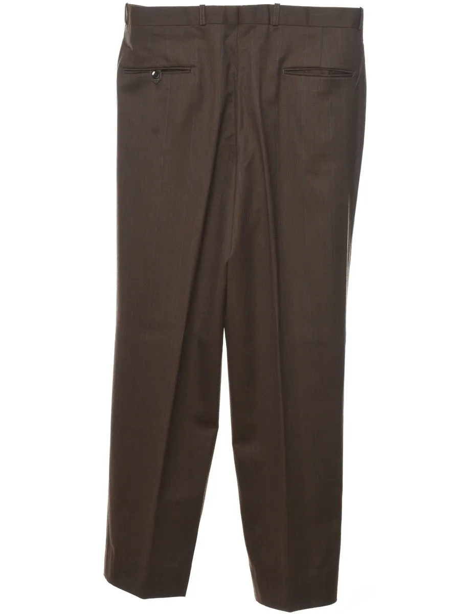 Dark Brown Tapered Trousers - W34 L32