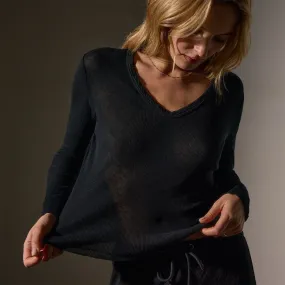 Deep V Tee - Black