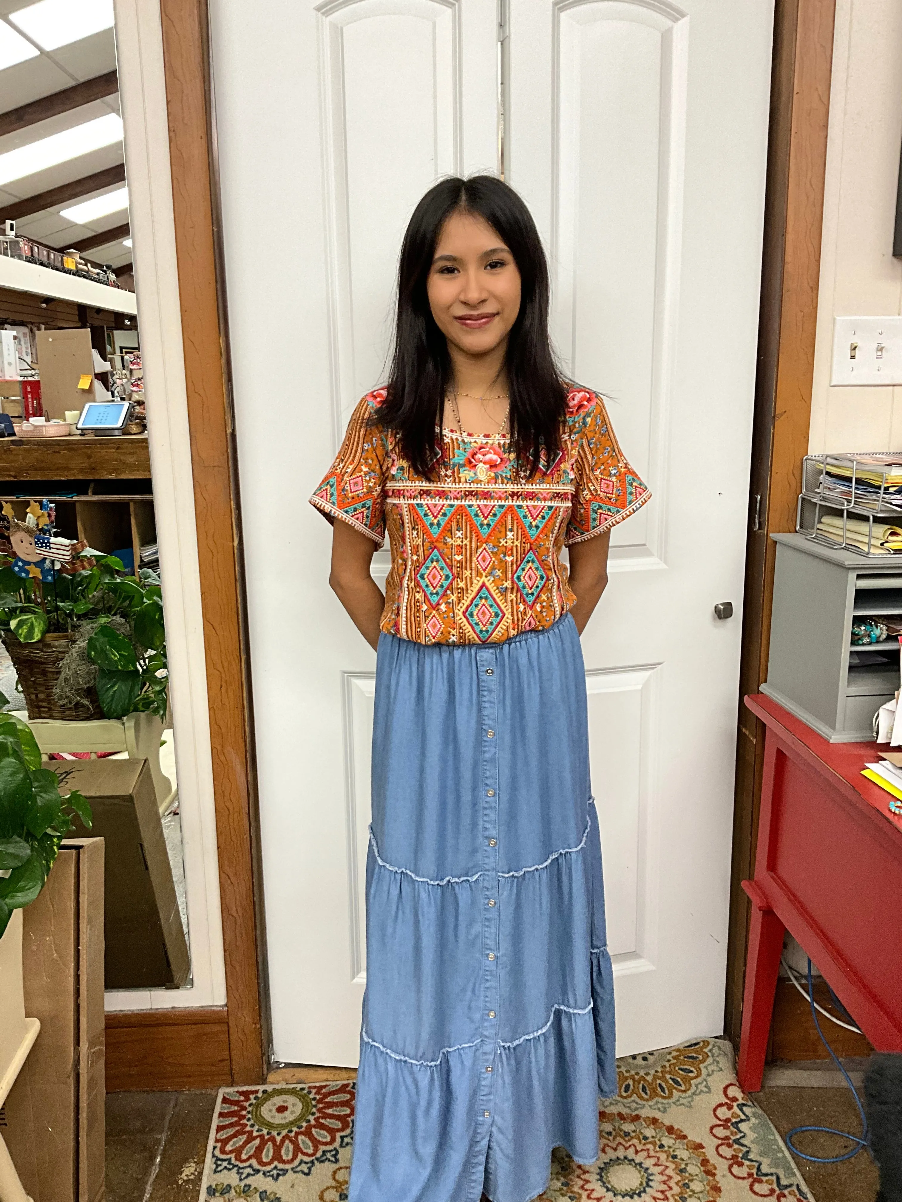 Denim Maxi Skirt