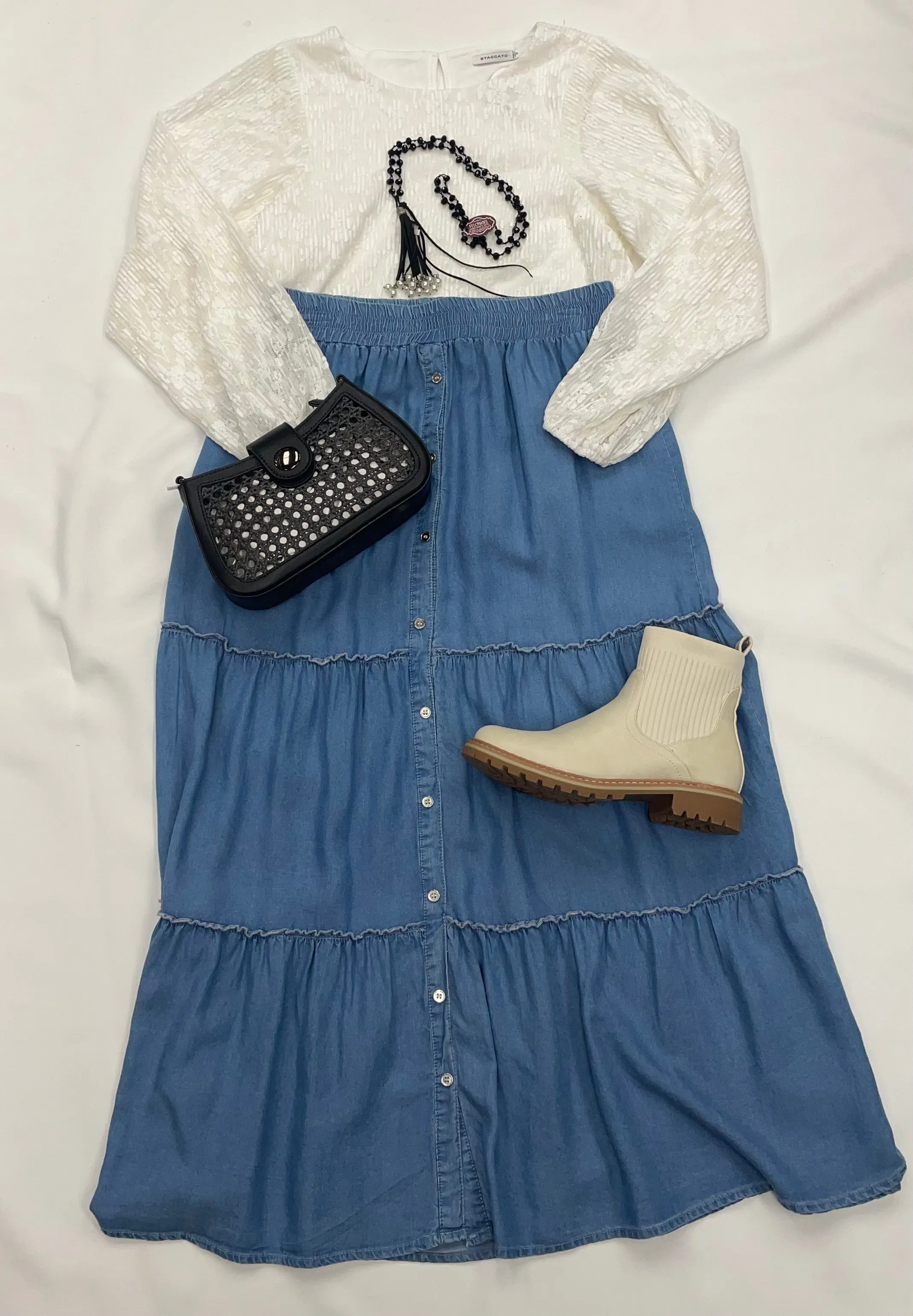 Denim Maxi Skirt