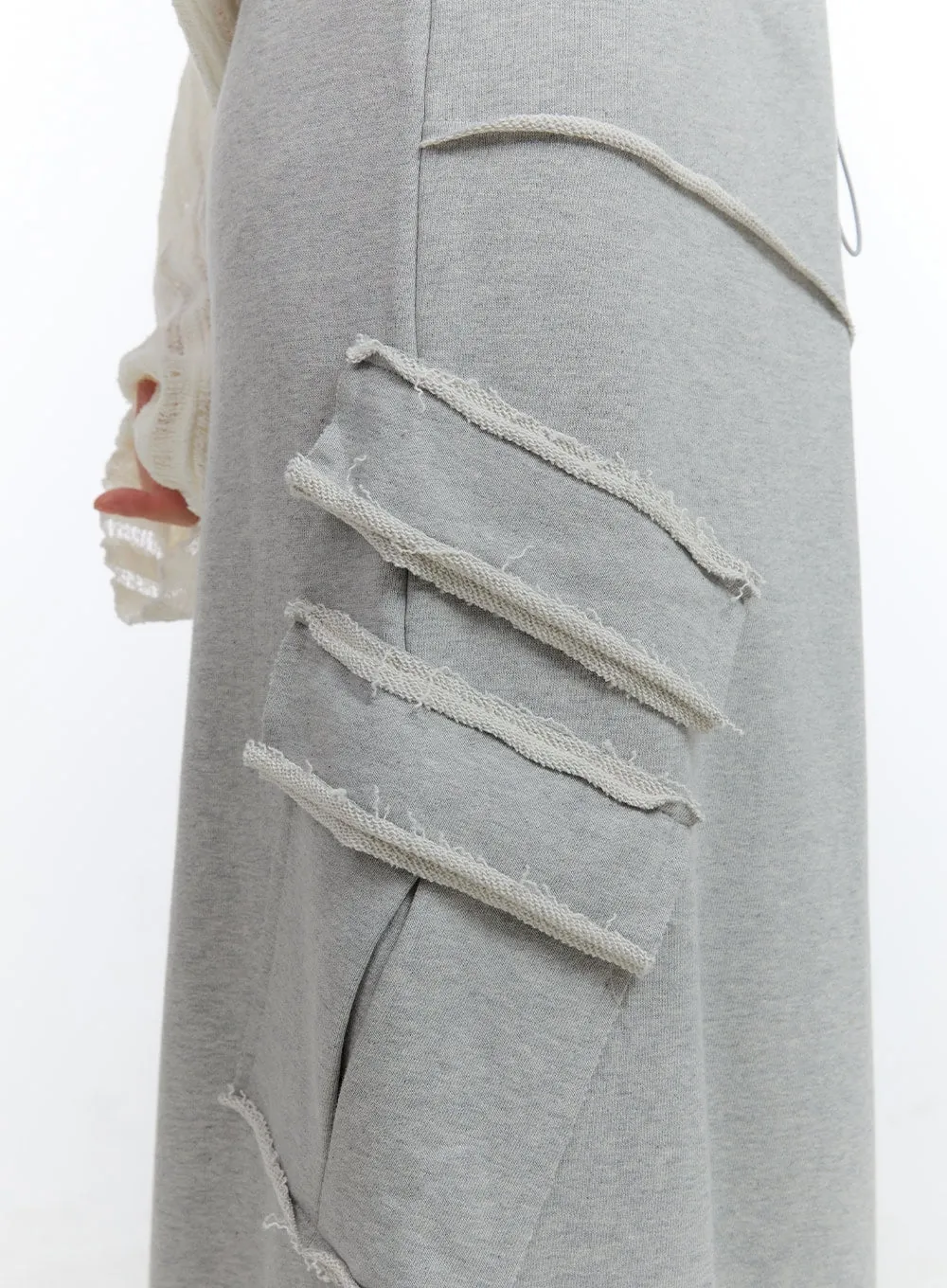 Distressed Sweat Maxi Skirt CG413