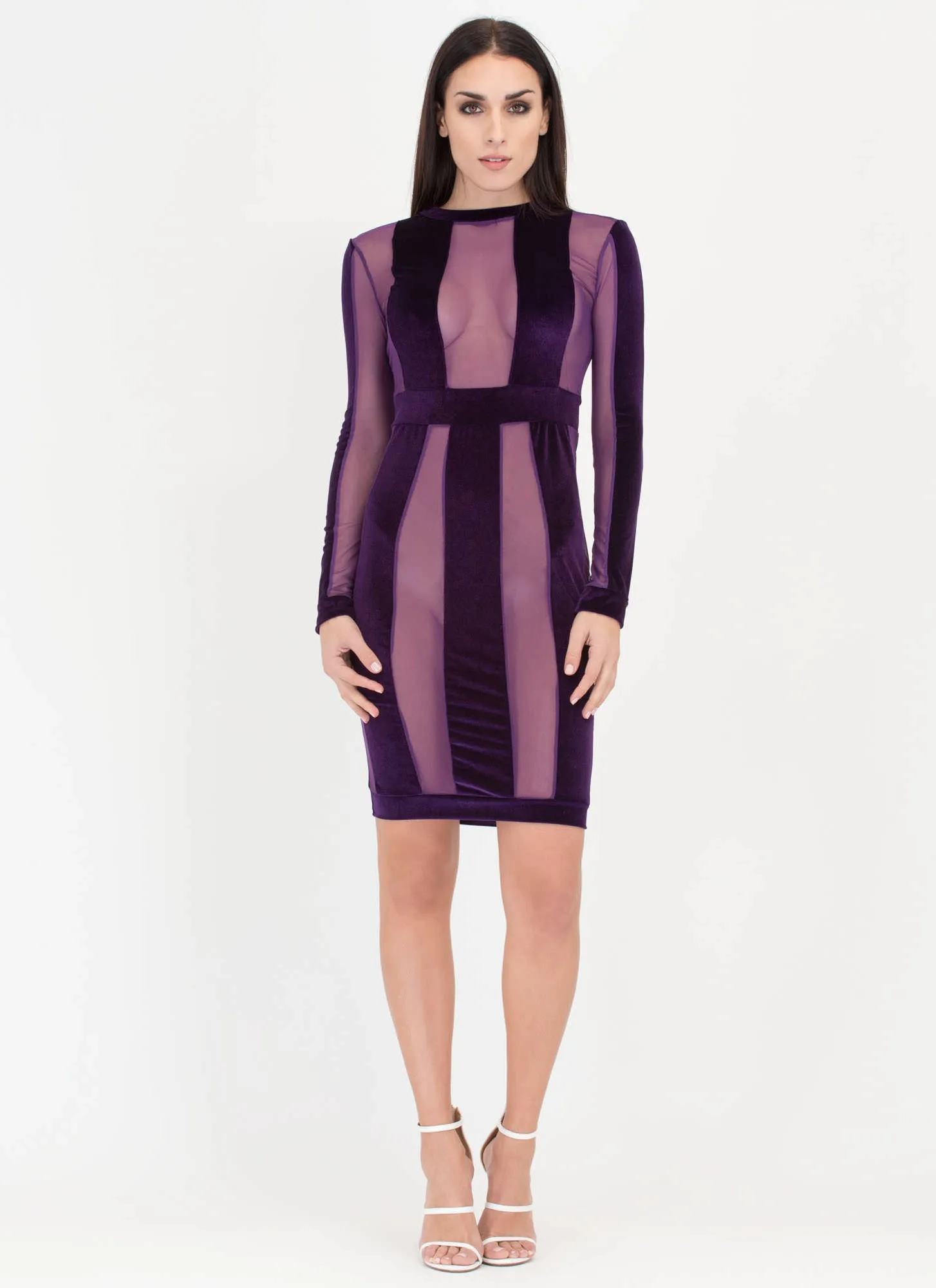 Earn Your Stripes Sheer Velvet Dress