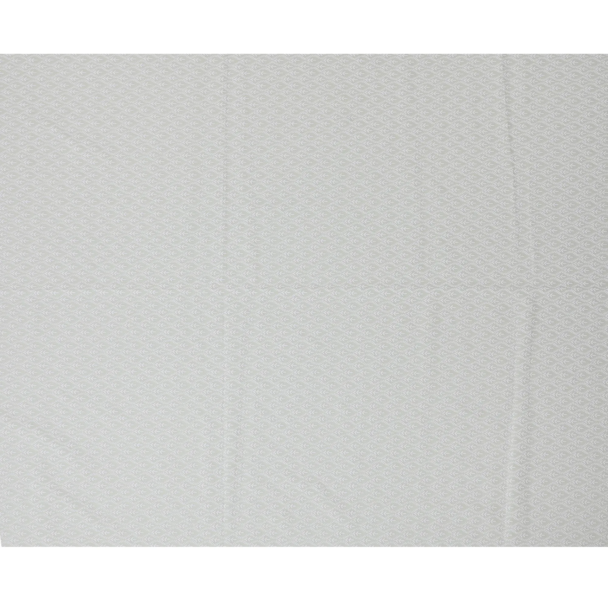 Elegant Mint Cotton Voile Fabric with White Lace Embroidery, 110 cm Width-D20124