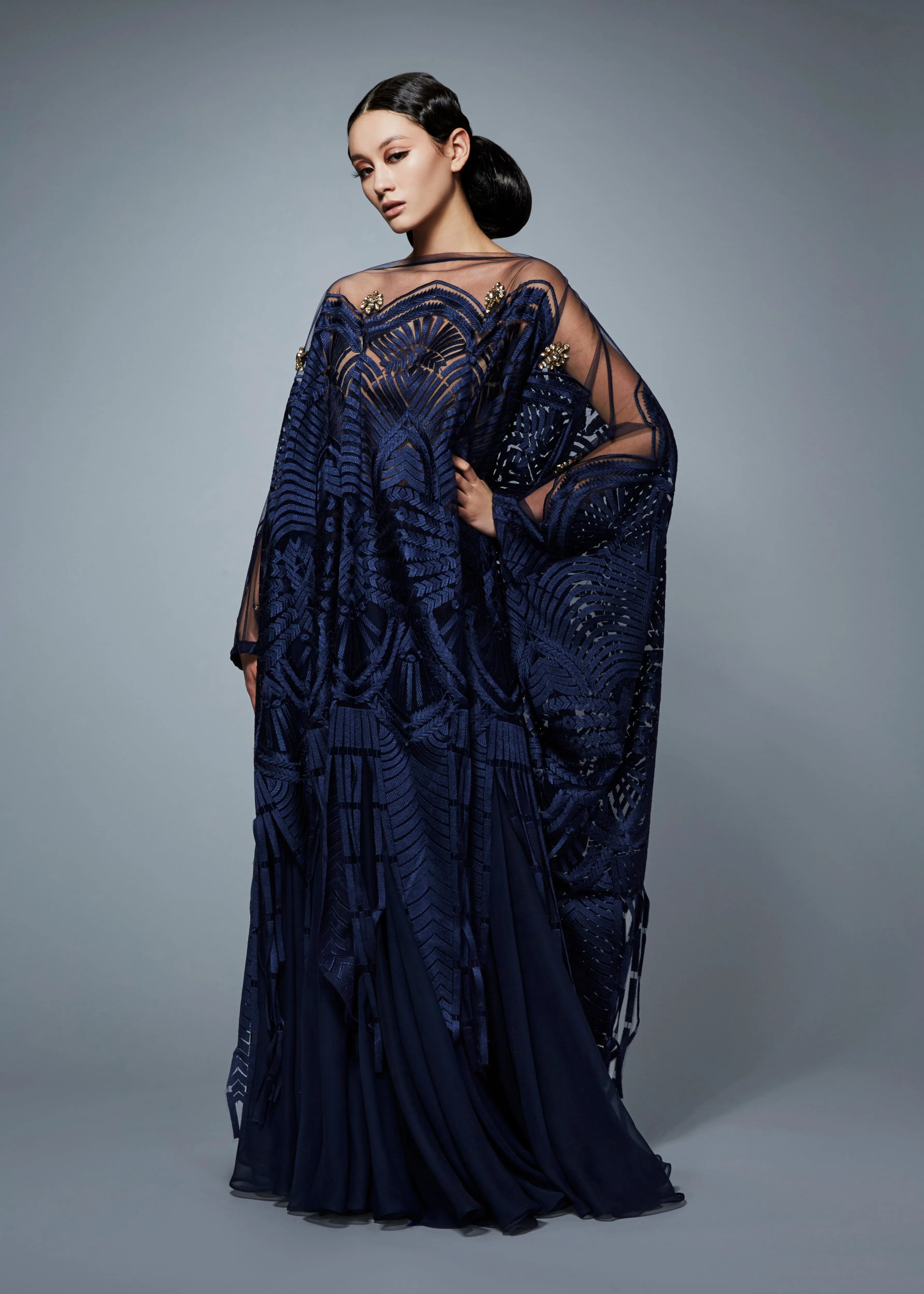 Embroidered Kaftan & Silk Chiffon Skirt | Fall/Winter 19