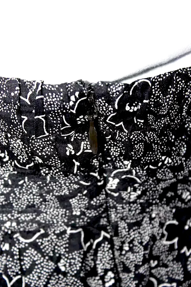 Etoile Isabel Marant Paris. Black Cotton Floral Print Tiered Maxi Skirt