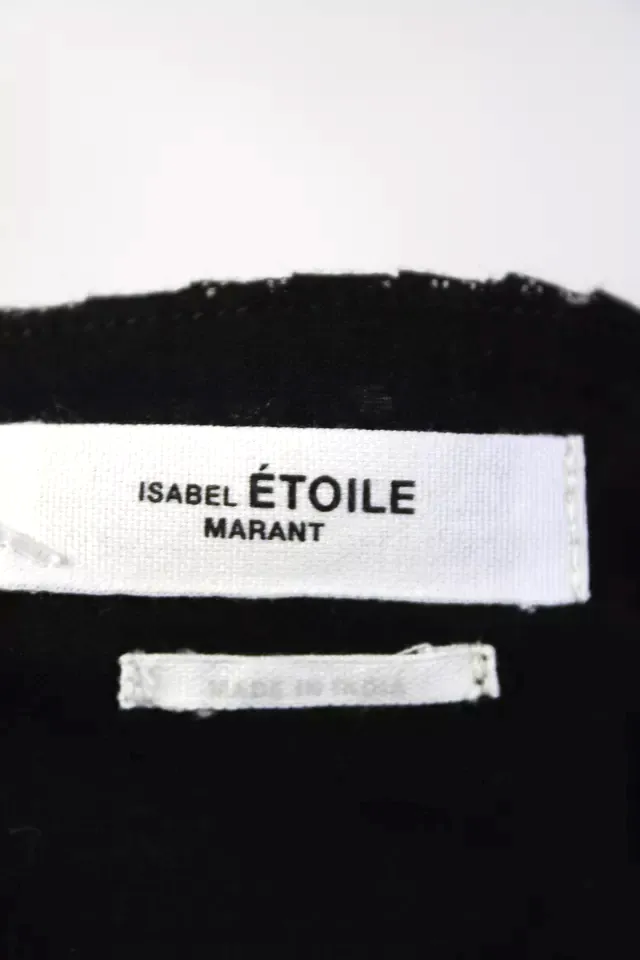 Etoile Isabel Marant Paris. Black Cotton Floral Print Tiered Maxi Skirt