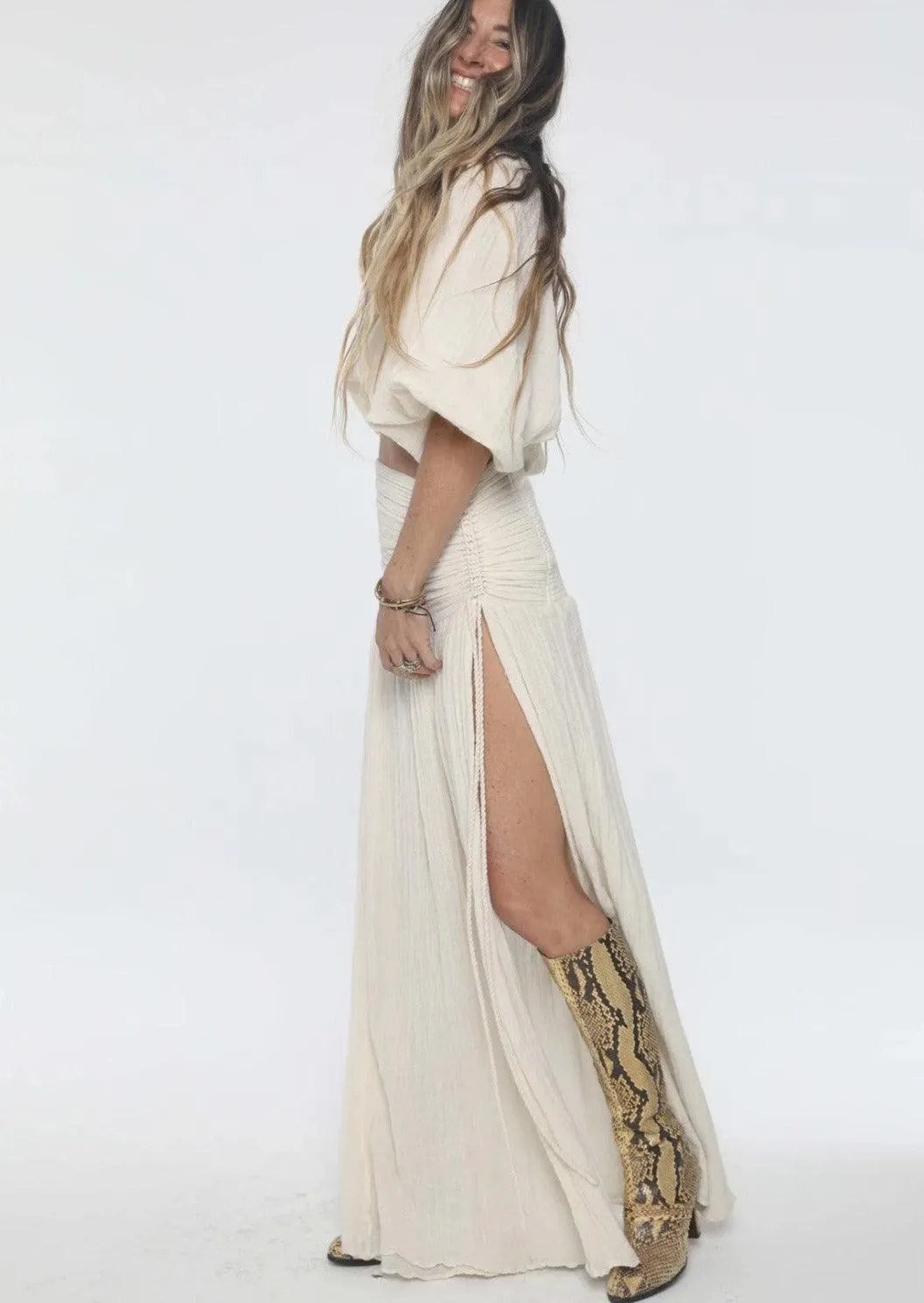 Exile Maxi Skirt in Cotton Gauze