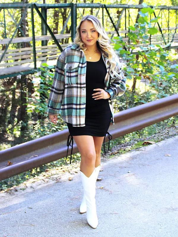 Fall Fanatic Plaid Shacket, Green