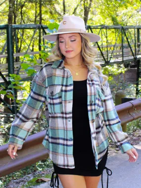 Fall Fanatic Plaid Shacket, Green