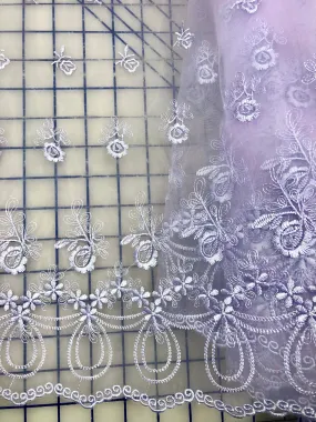 Fancy Organza - 52-inches Wide Lavender Embroidered