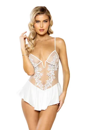 Floral Lace Applique Babydoll