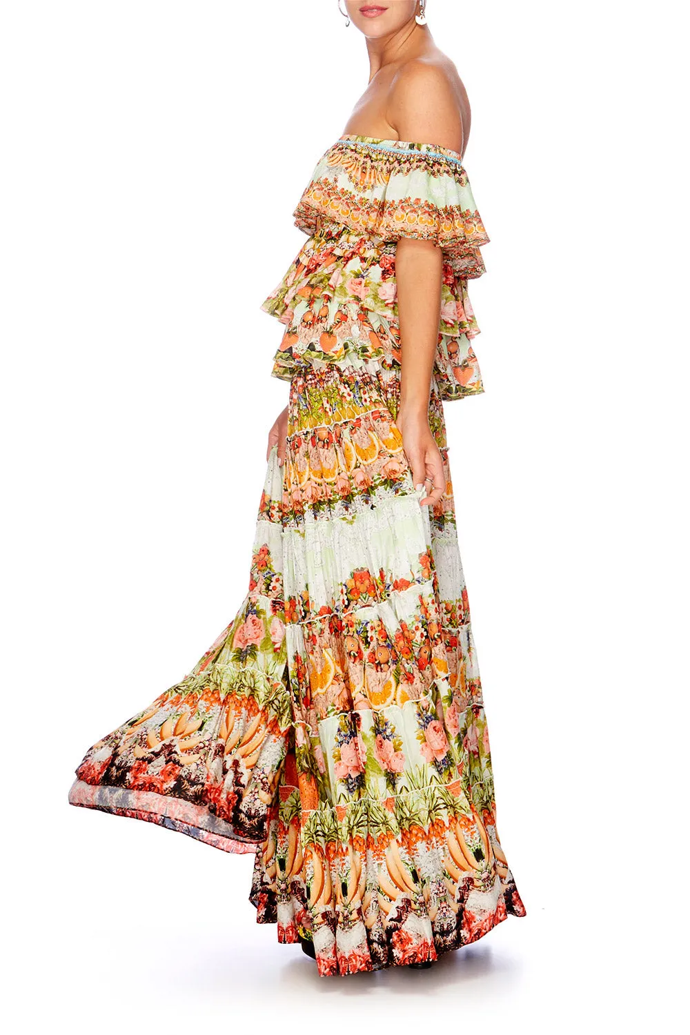 FRILLED DROP SHOULDER TOP SAMBA SALADA