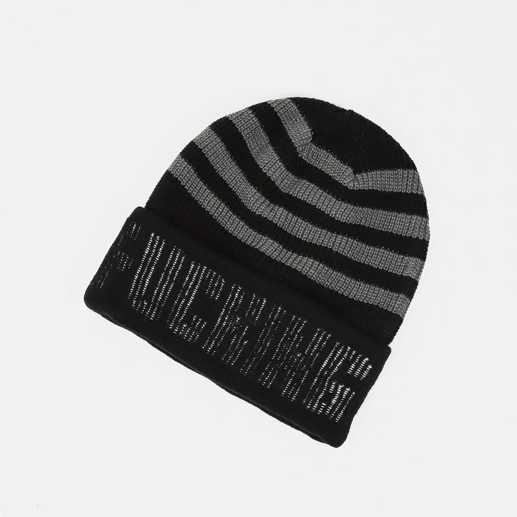 Fucking Awesome - FA World Striped Cuff Beanie - Black / Grey