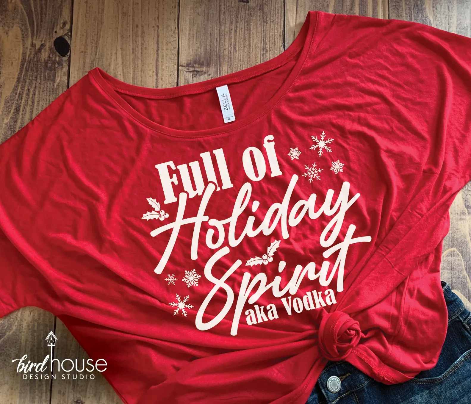 Full of Holiday Spirit Shirt, Pick Wine, Beer, Rum, Vodka, Funny Christmas Tee