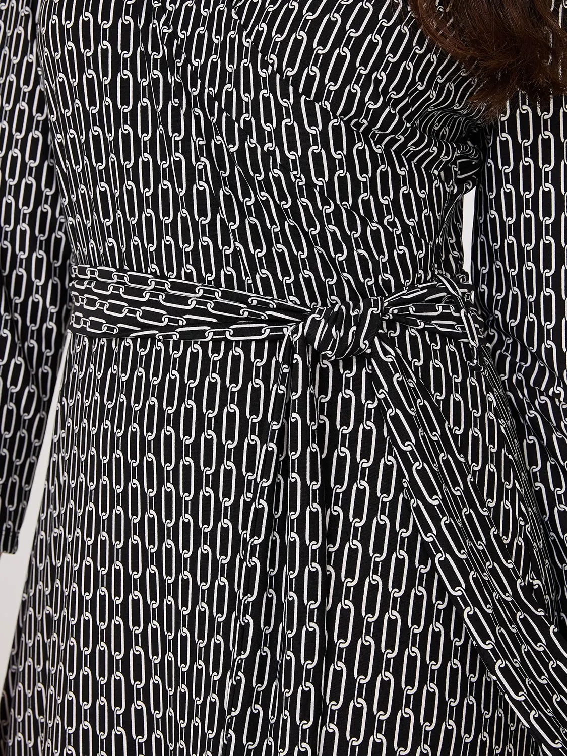 Geo Print Crossover A-Line Maxi Dress
