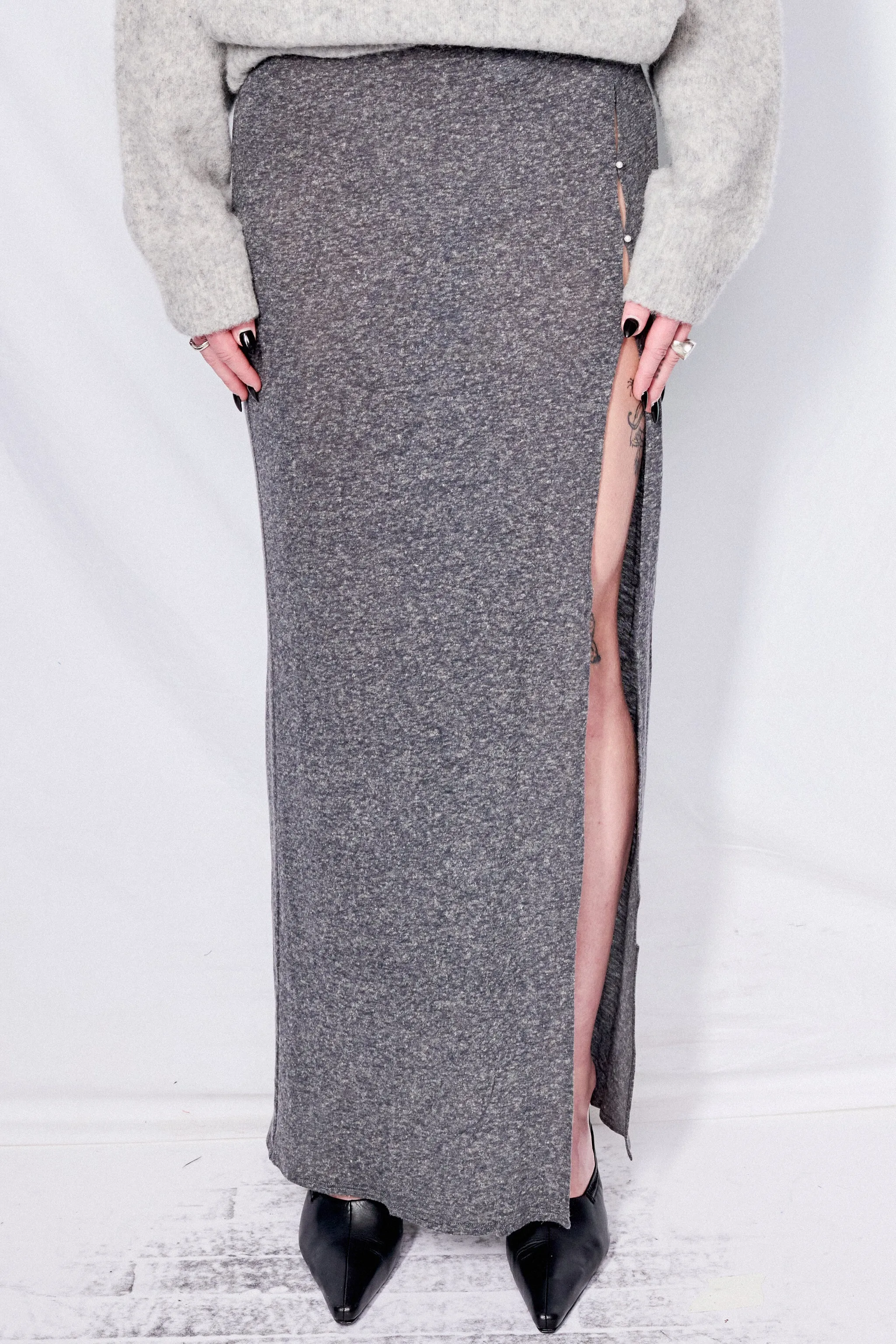 Granite Slit Maxi Skirt