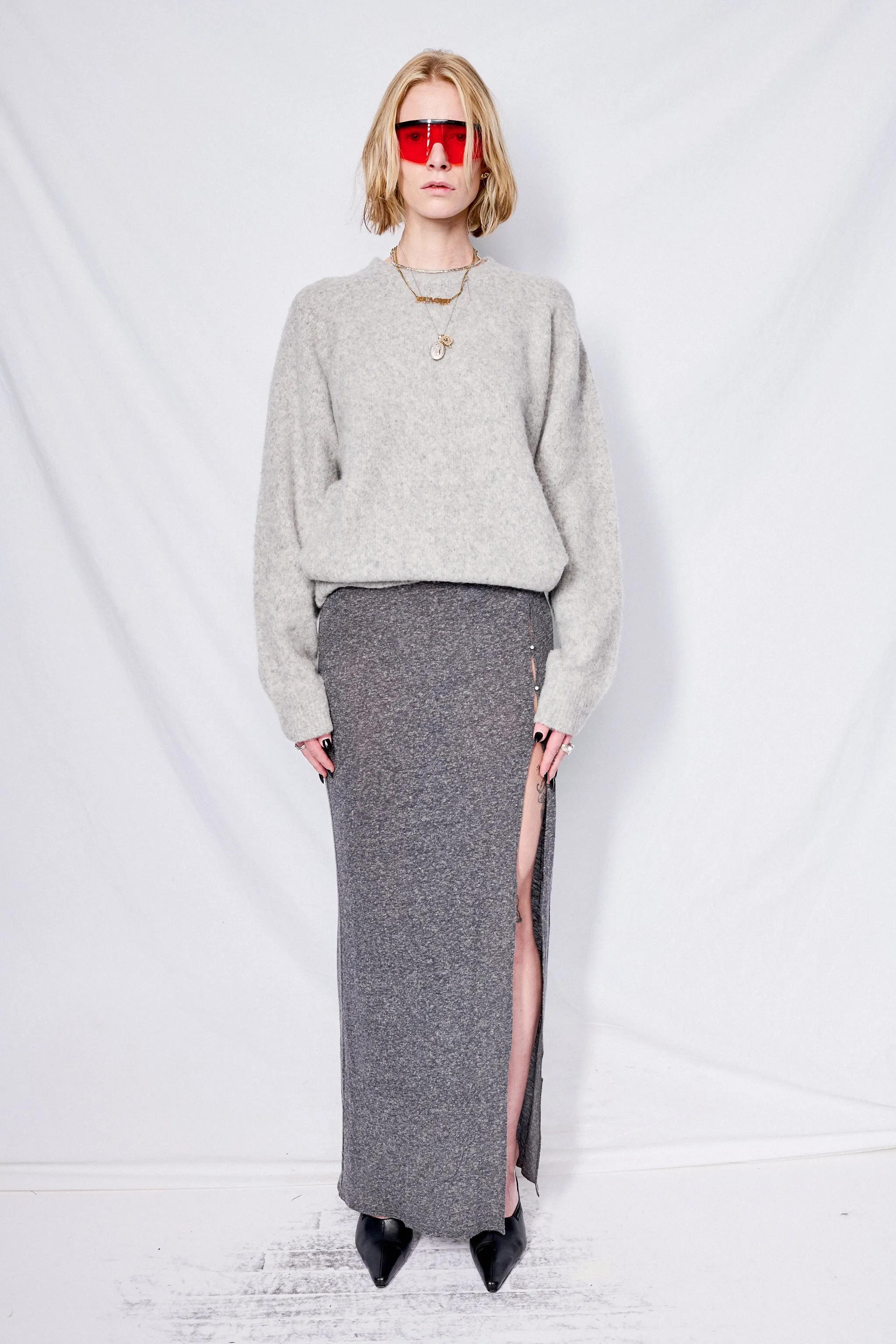 Granite Slit Maxi Skirt