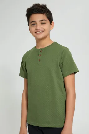 Green Henley T-Shirt