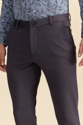 Grey Lycra 4 Way Stretch Knit Trousers